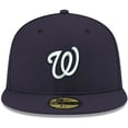 thumbnail image 2 of Men's New Era Navy Washington Nationals White Logo 59FIFTY Fitted Hat, 2 of 6