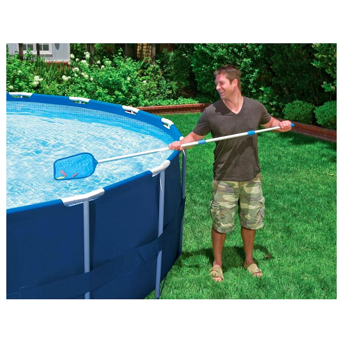 Intex Swimming Pool Maintenance Kit with Vacuum and Pole & 10’ Round Pool Cover