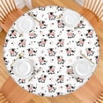 thumbnail image 2 of White Cow Dot Pattern Round Fitted Tablecloth with Elastic Edge,Dining Table Cover Waterproof,Outdoor Round Tablecloth for Camping,Dining,Indoor and Outdoor, 2 of 7