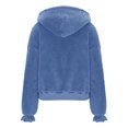 thumbnail image 5 of Dxzfnsa Women's Hooded Coat Casual Womens Fleece Fuzzy Faux Shearling Zipper Coats Warm Winter Oversized Solid Color Jackets, 5 of 8