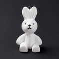 thumbnail image 2 of 10pcs Opaque PVC Plastic Big Pendants with Gunmetal Tone Iron Loops Rabbit Charms White Rabbit Pattern 59.5x38x38mm Hole: 2.2mm, 2 of 4