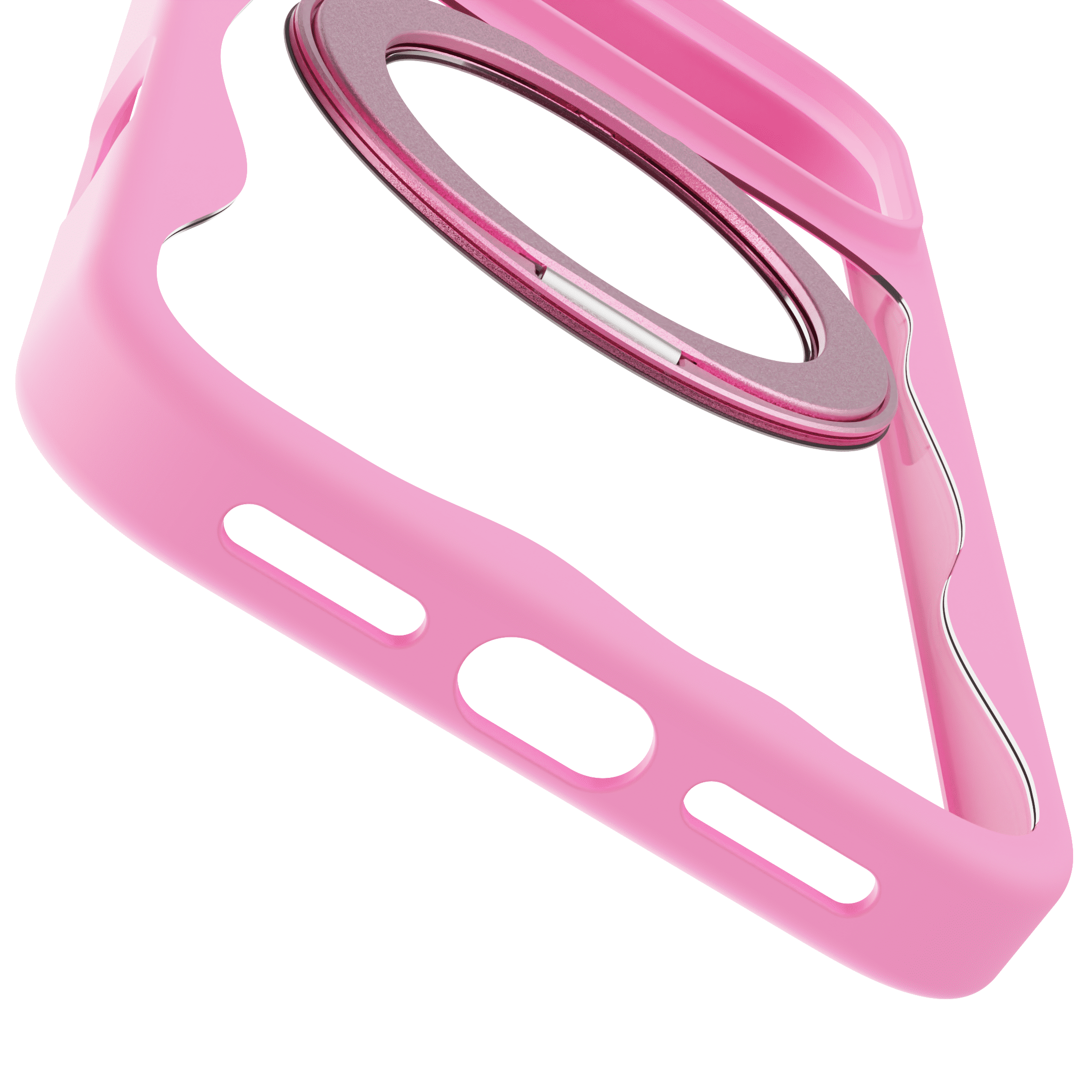 onn iPhone 17 Pro Max MagSafe Compatible Case with 360 Ring Kickstand, Pink