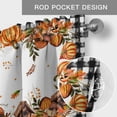 thumbnail image 6 of Thanksgiving Pumpkin Farmhouse Short Window Curtain Valances, Fall Mushroom Black Fence Autumn Rod Pocket Kitchen Valances for Living Room Bedroom Bathroom Cafe 42" x 12", 6 of 8
