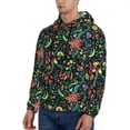 thumbnail image 3 of Sikiie Mexican Flower 1 Men's Hoodie, Essentials Hoodie, Sweatshirt, Pullover Hooded Sweatshirt for Men-Small, 3 of 7