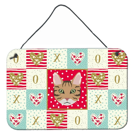 Carolines Treasures CK5098DS812 California Spangled Cat Love Wall or Door Hanging Prints 8x12 multicolor