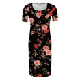 thumbnail image 4 of Taqqpue Women Maternity Dress Bodycon Mini Short Sleeve Crew Neck Printed Cocktail Pregnancy Maternity Clothes Dresses Baby Shower Daily Wear, 4 of 6