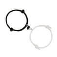 thumbnail image 2 of par de pulseras magnéticas para parejas, ajustables, con forma de corazón, de atracción mutua, con campana y cuerda, para parejas, color negro y blanco., 2 of 12
