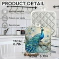 thumbnail image 2 of BaHomeck Pot Holders 4pcs dacron Made Square heat-resisting mat Machine Washable for Kitchen Oven Hot Pads 6.7inch*6.7inch,Blue Peacock With Feathers Spread Out, 2 of 5