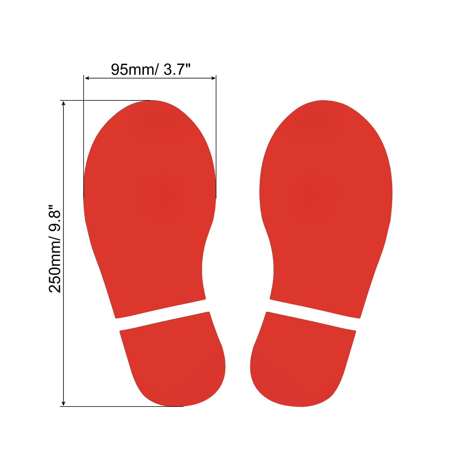 Unique Bargains Footprint Sticker Floor Decal Sign for Class Red 10x3.7"