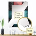 thumbnail image 3 of Designart "Elegance of Blue and Red Chevron Tile I" Abstract Tile Oversized Wall Mirror - Modern Abstract Entryway Big Wall Mirror - Multiple Color Options, 3 of 6