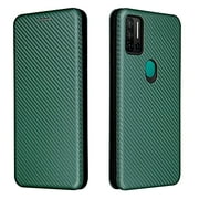SZCINSENforUlefoneNote11PCase,LuxuryCarbonFiberPUandTPUHybridCaseFullProtectionShockproofFlipCaseCoverforUlefoneNote11P(Color:Green)