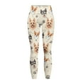 thumbnail image 5 of COEQINE Women Comfortable Yoga Pants with Pockets Hip Lift Tummy Control High Waisted Athletic Leggings Hip Lift No See Through Stretchy Tights, Yorkshire Terrier Corgi Bone Paw Print, XS, 5 of 7