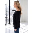 thumbnail image 3 of Roaman's Women's Plus Size Off-The-Shoulder Blouson Sleeve Sweater, 3 of 3
