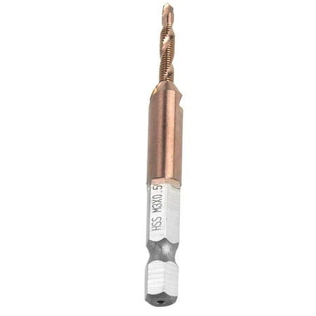 

Tebru High Speed Steel Bronze 6.35mm Hex Shank Tap Drill Bit Compound Tap for Internal Chip Removal Hex Shank Drill Hex Shank Drill Bit