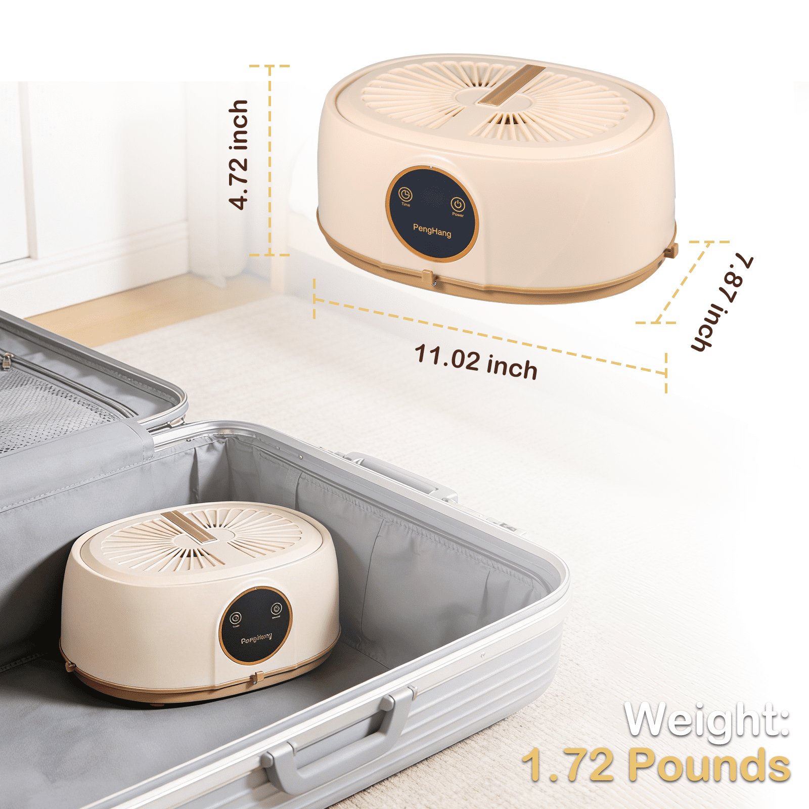 Paddsun Portable Clothes Dryer,Mini Laundry Dryers with Adjustable Timer & Remote Control Small Compact Foldable Electric Drying Machine with Dry Bag for Travel RV Home Apartment
