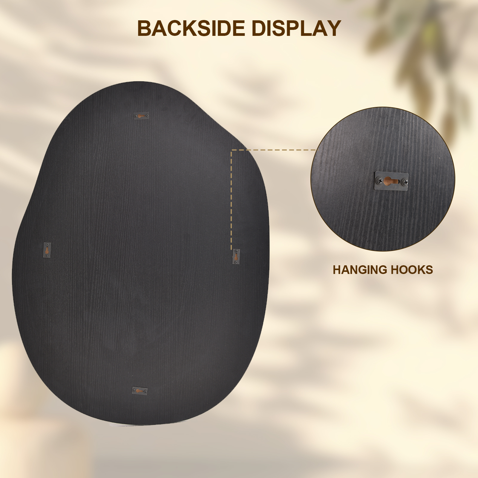 Beautypeak 24" x 32" Wavy Wall Mirror, Black photo 2