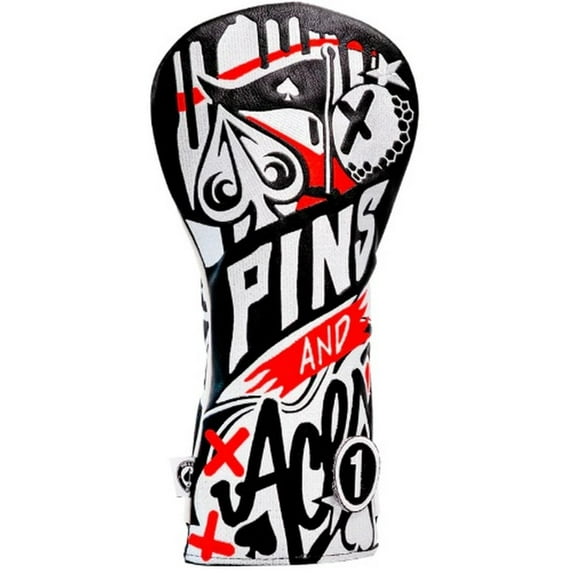 Pins & Aces Graffiti Driver Headcover (Black/Red/White) Golf 2025 NEW