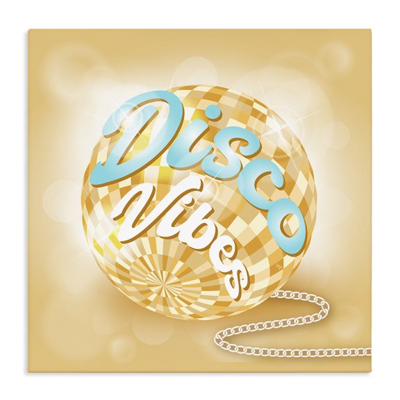 Stupell Industries Eclectic Disco Vibes Yellow & Blue Phrase Canvas Art, 36 x 36, by Martina Pavlova