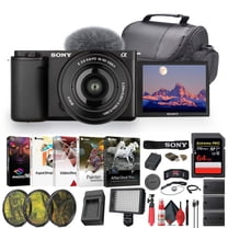 Sony ZV-E10 Mirrorless Camera with 16-50mm II Lens, Black   Extended Battery Kit (International Model)