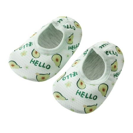 

eczipvz Toddler Shoes Spring Baby Floor Baby Fruit Slip and Bottom Soft Non Toddler Shoes Print Summer Shoes for Toddlers Shoes for Boys Green