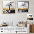thumbnail image 4 of Designart "Grey Yellow Minimalism Tree silence II" Minimalism Floater Framed Wall Art Living Room, 4 of 7