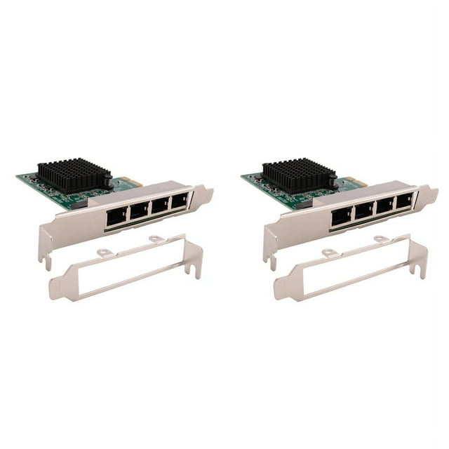 2X Cartes Réseau/ethernet/LAN Adaptateur Réseau PCI-E Carte Réseau Realtek RJ45 Ethernet Internet Gigabit 4 Ports