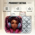 thumbnail image 2 of 4 Pack Pot Holders,Kitchen Essential, Potholder Set,Girl With Pink Curls Wearing Headphones, 2 of 6