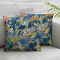 thumbnail image 3 of GOSMITH Colorful Tropical Pillow Covers,Flowers Palm Leaves Flamingos Jungle Plants Birds Snake Throw Pillow Cases Cushion Covers for Bedroom,Sofa,Couch White, 3 of 5
