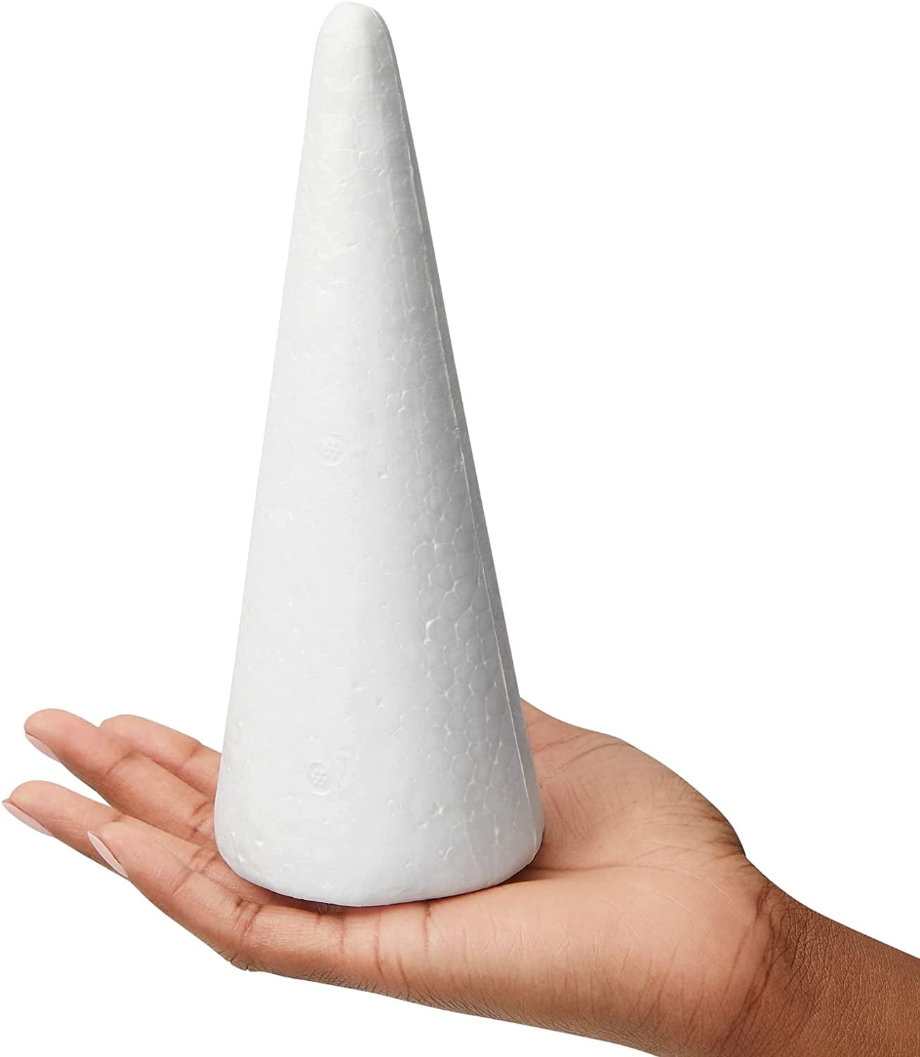 12 Pack Craft Foam - Foam Cones For Crafts, Trees, Holiday Gnomes,  Christmas Decorations, DIY Art Projects (7.3x2.7 In)