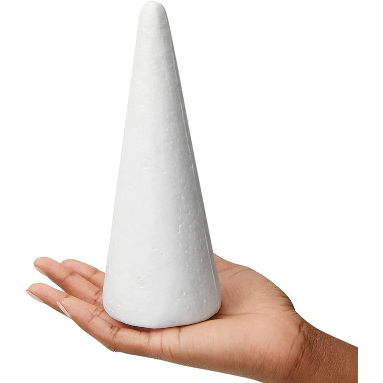 DOITOOL 4PCS White Craft Foam Cones for Crafts 12 Inch, Christmas