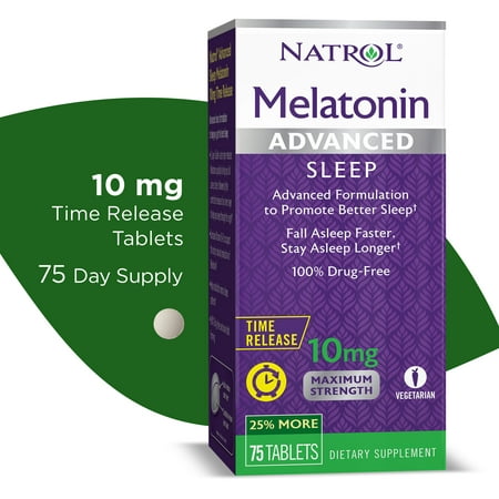 Natrol® Melatonin Advanced Sleep Aid Time Release Tablets, Drug-Free, 10mg, 75 Count