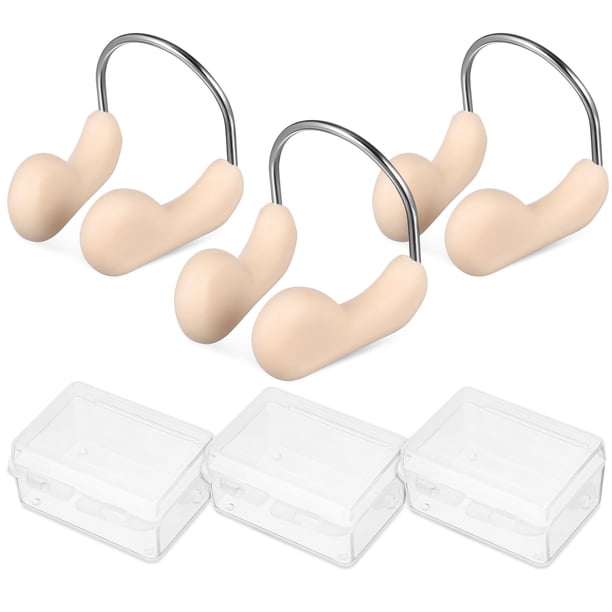 BRIGHTFUFU 3 uds tapones para la nariz para nadar Clips para la nariz tapón de silicona para la nariz Protector de nariz para buceo para niños adultos
