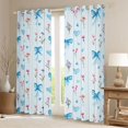 thumbnail image 2 of Erosebridal Bowknot Flower Kids Black Out Curtains, Blue Love Heart Curtains Pack of 2 (42x63 Each), 2 of 6