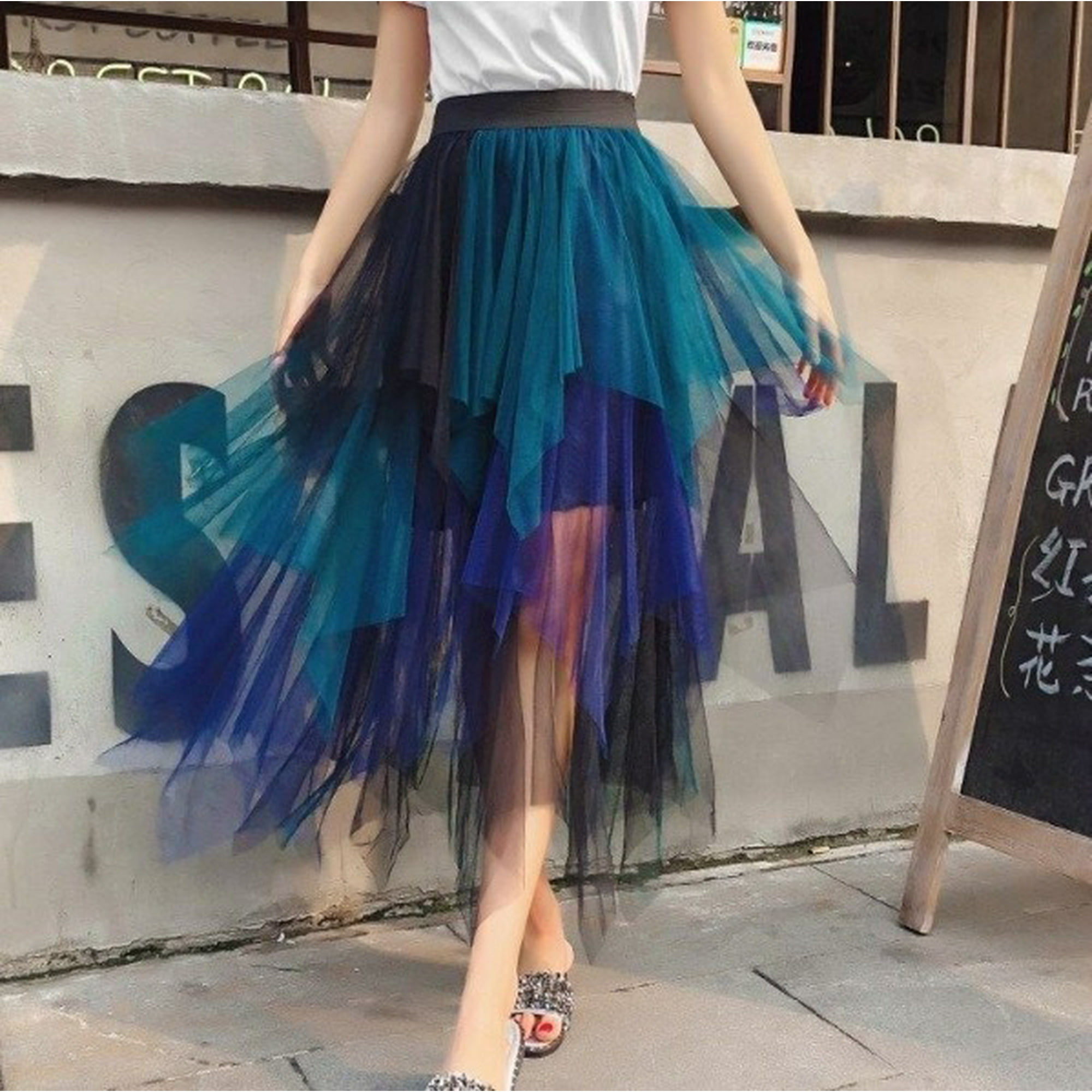 High low mesh skirt online