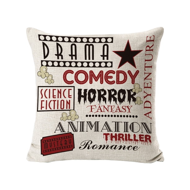 Monstrate Funda de almohada con subtítulos de película Retro, tamaño adecuado, lino de primera calidad, fácil de limpiar, amplia aplicación Decoración del hogar Como se muestra