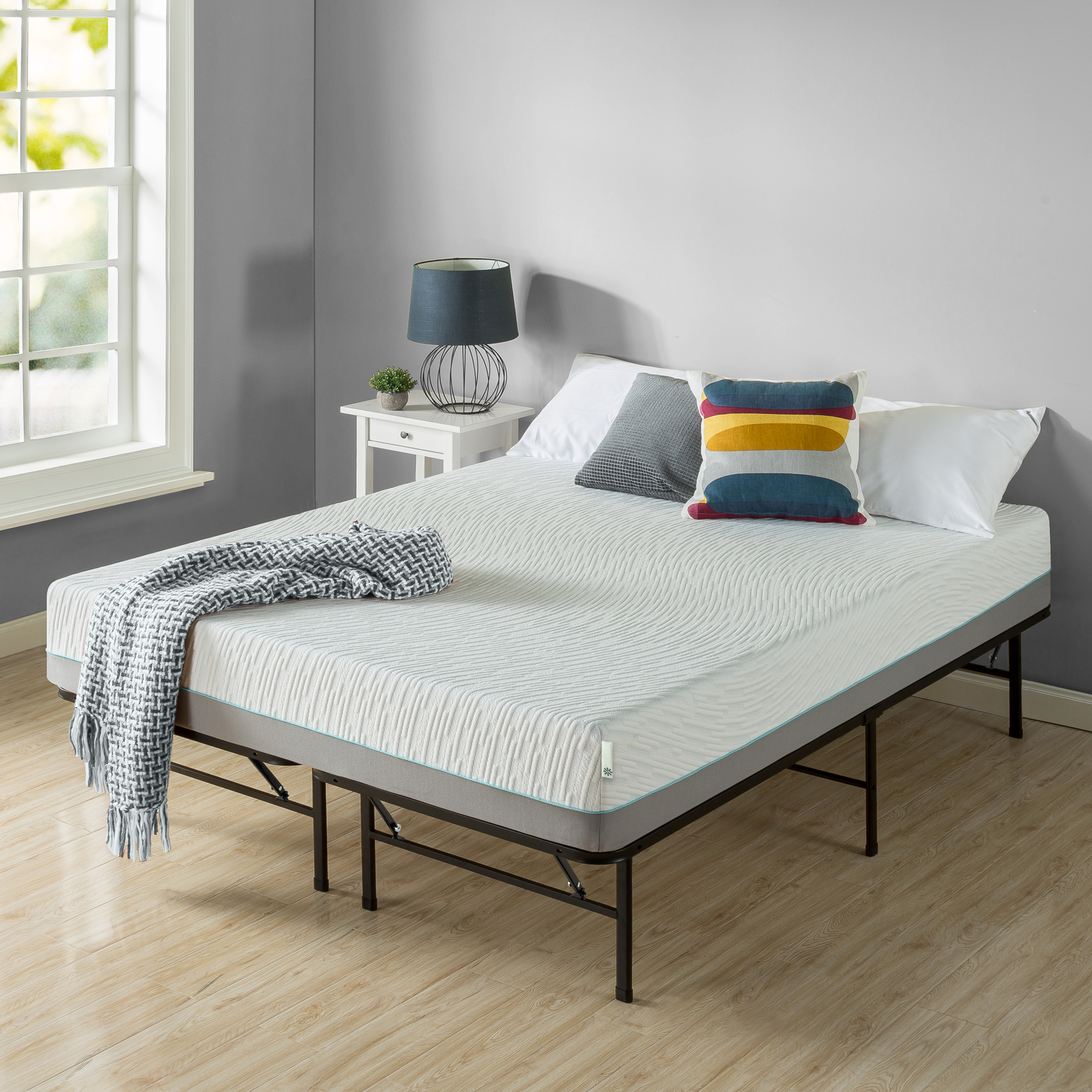 Zinus 14" Metal SmartBase Bed Frame, Queen photo 1