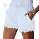 thumbnail image 5 of Pantalones cortos de mezclilla Sonducket con cordón de Cintura alta Blanco L, 5 of 6
