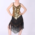 thumbnail image 5 of Otqutp Girls Sequin Fringe Dance Dress Tassel Sparkly Paillette V Neck Ballet Dresses Spaghetti Strap Trendy Dancewear, 5 of 8