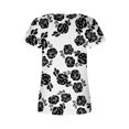 thumbnail image 4 of Fiudx Ofertas Del Día Blusa Holgada de Manga Corta con Cuello En V Informal Estampada a La Moda para Mujer, 4 of 5