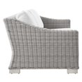 thumbnail image 4 of Modway Conway 4-Piece Outdoor Patio Wicker Rattan Furniture Set in Light Gray White, 4 of 10