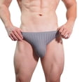 thumbnail image 4 of HVOBTTY Mens Fashion Classic Briefs, Everyday Comfortable Briefs for Men, Men's Casual Soft Solid Color Ice Silk Breathable Seamless Sports Briefs Gray, M, 4 of 4