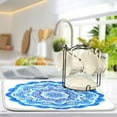 thumbnail image 4 of Iauyy Dish Drying Mat for Kitchen Counter, Super Absorbent & Hanging 16x18 / 18x24 Inch (S/M) Blue and White Watercolor Painting, 4 of 8