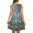 thumbnail image 5 of Viikei Womens Dresses Plus Size Clearance,Summer Dresses for Women Clearance under $10,Women Casual Loose Summer Printed Dress Sleeveless V-neck Top/shirt Set Gray M, 5 of 6
