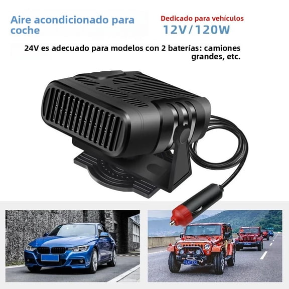 2-in-1 Car Heater and Air Conditioner, Dryer and Fast Defroster, Windshield Warmer, Fog Eliminator and Defroster, 12/24V