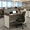 Walnut+White, variant on Modular Office Cubicle Workstation, Privacy Partition Desk with Side Storage Built-in Power Outlets & Cable Management for Open Office, Call Center(Walnut+White,Right,59in)