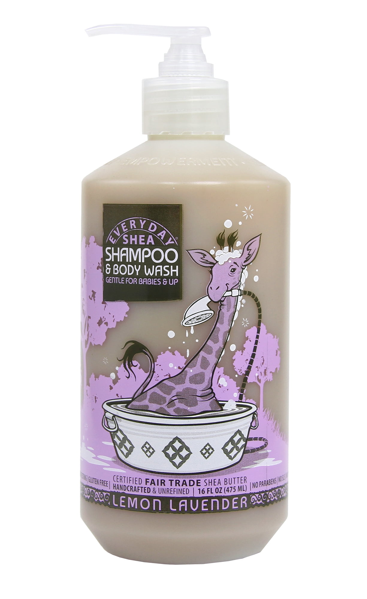 Alaffia Babies & Kids Shampoo and Body Wash, Lemon Lanvender, 16 oz