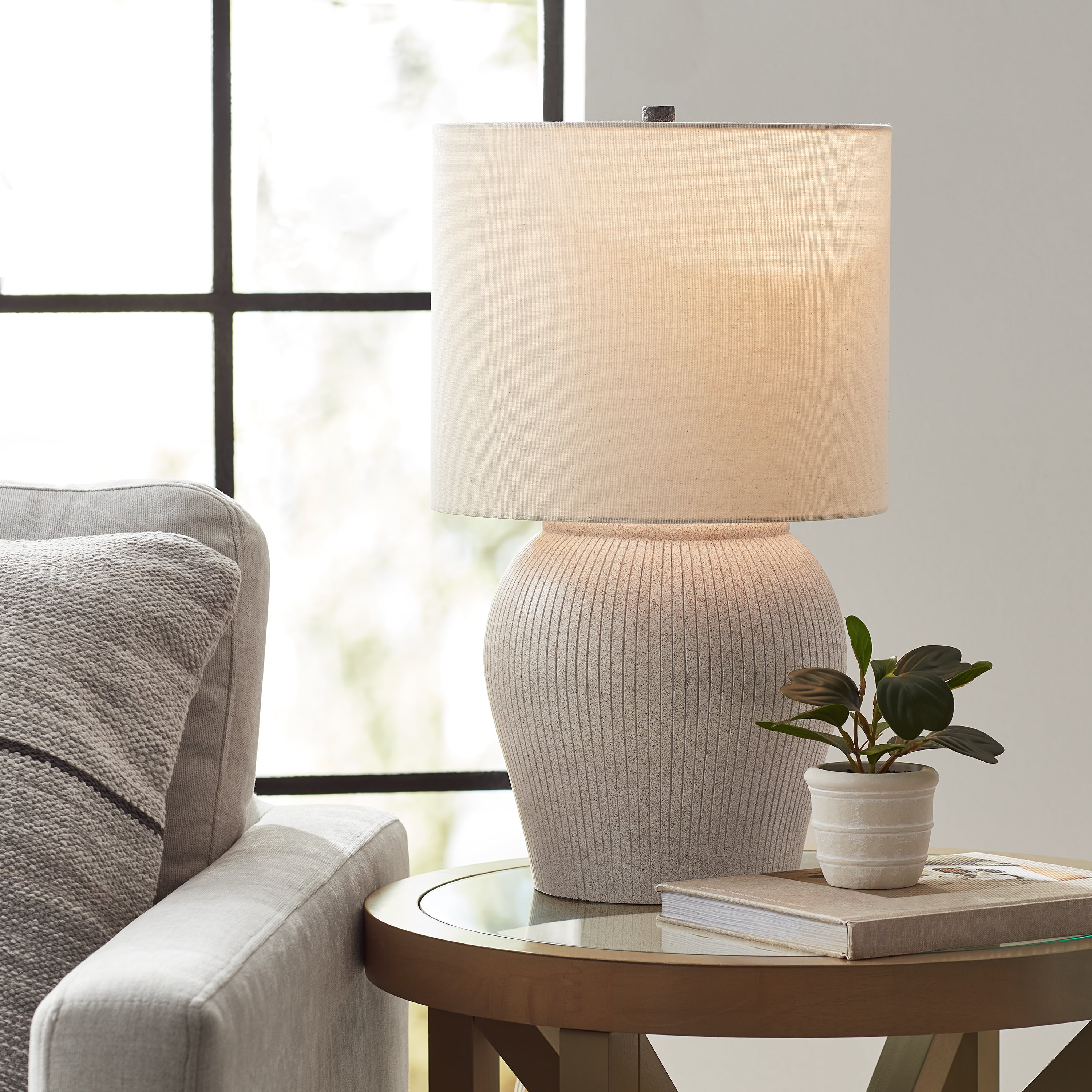 Better Homes & Gardens 21" Raw Sand Table Lamp with Shade