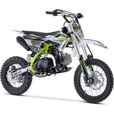 MotoTec X2 110cc 4-Stroke Gas Dirt Bike, Green