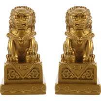 WASHWEPE 2Pcs Lion Figurines Resin Animal Statues present Home Decor Friends
