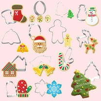 Soimiss Biscuit Baking Tools Cookie Cutters Silver Stainless Steel 14pcs for Muffin Cake Chocolate